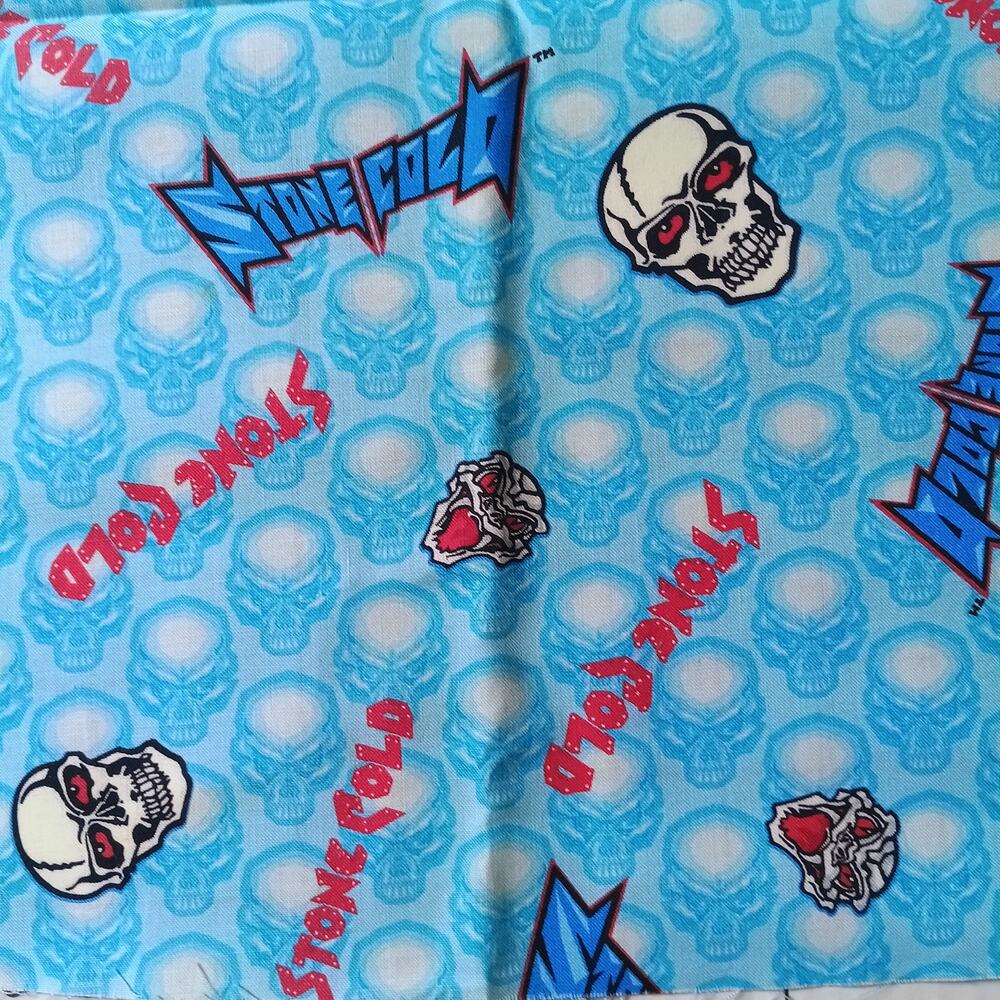 Vintage 1999 World Wrestling Federation Stone Cold Cotton Fabric 1 yard